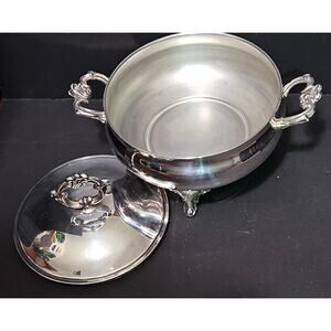 Vintage Eaton Silver Co Buffet Server & Lid Warmer Missing Bowl & Plug Sticker